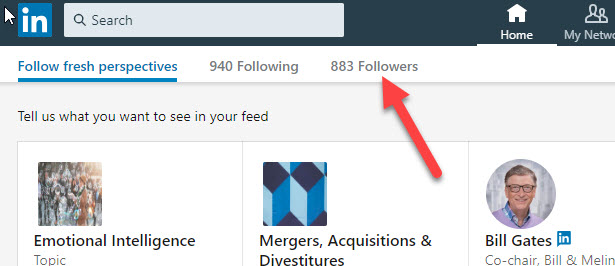 Finding LinkedIn Followers - Step 3
