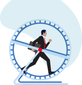 Consultant on a spinning wheel